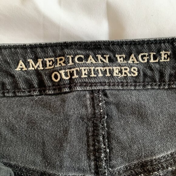 Distressed Black Denim Skirt - Picture 6 of 7